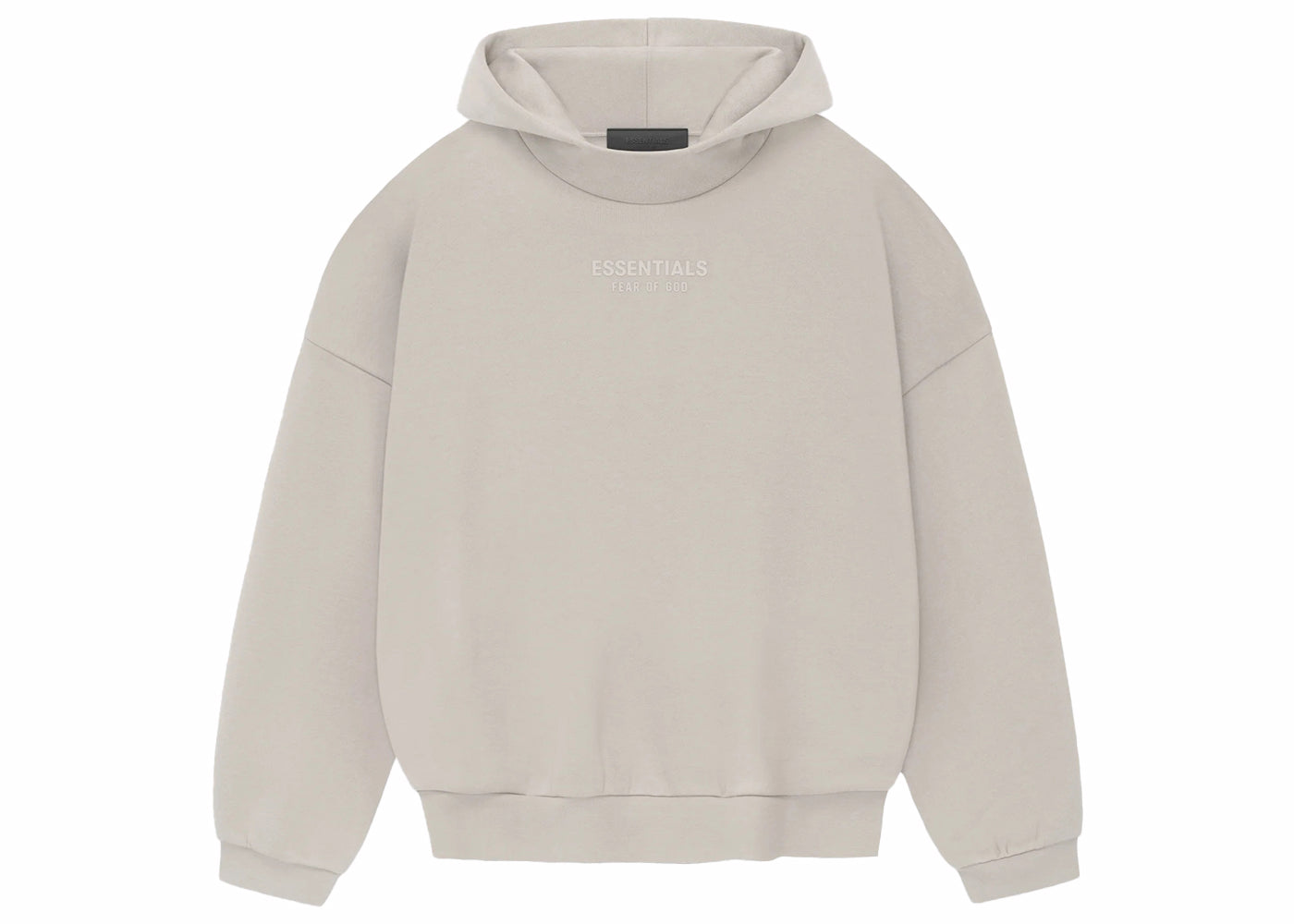 fear of god essentials hoodie silver cloud