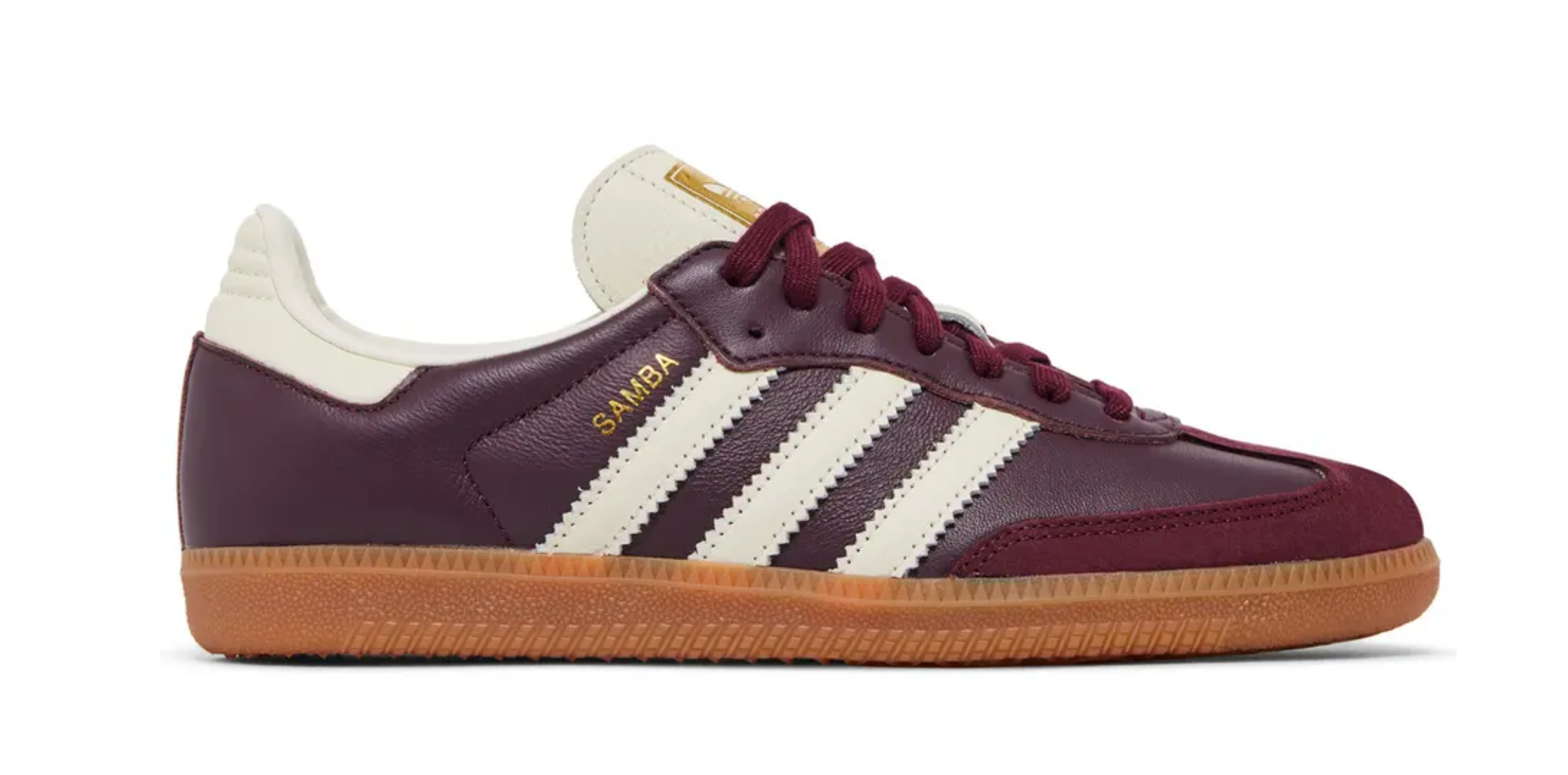 Adidas Samba OG Maroon Gold Metallic (Women's)