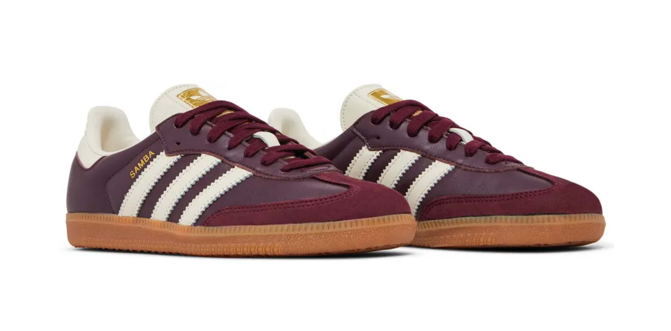 Adidas Samba OG Maroon Gold Metallic (Women's)