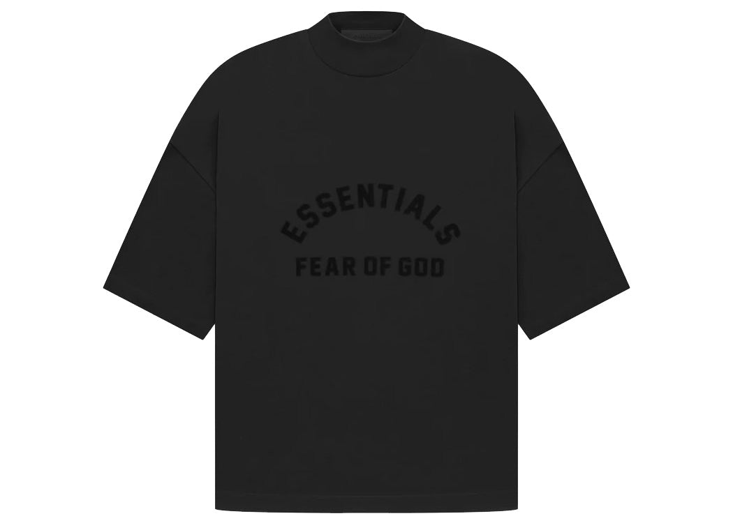 fear of god essentials arch logo tee jet black